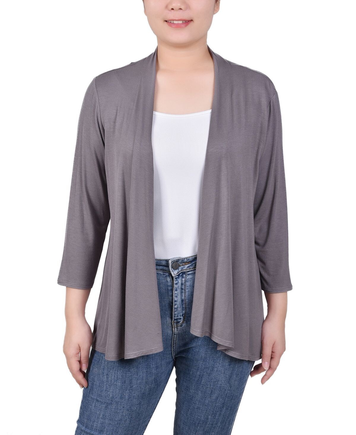 Женский однотонный кардиган с рукавами 3/4 NY Collection
Женский однотонный кардиган с рукавами 3/4 NY Collection