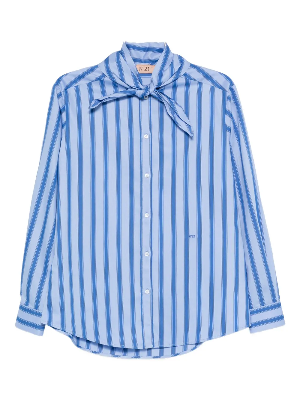Рубашка с вышитым логотипом и полосатым узором Nº21, синий
Рубашка с вышитым логотипом и полосатым узором Nº21, синий
