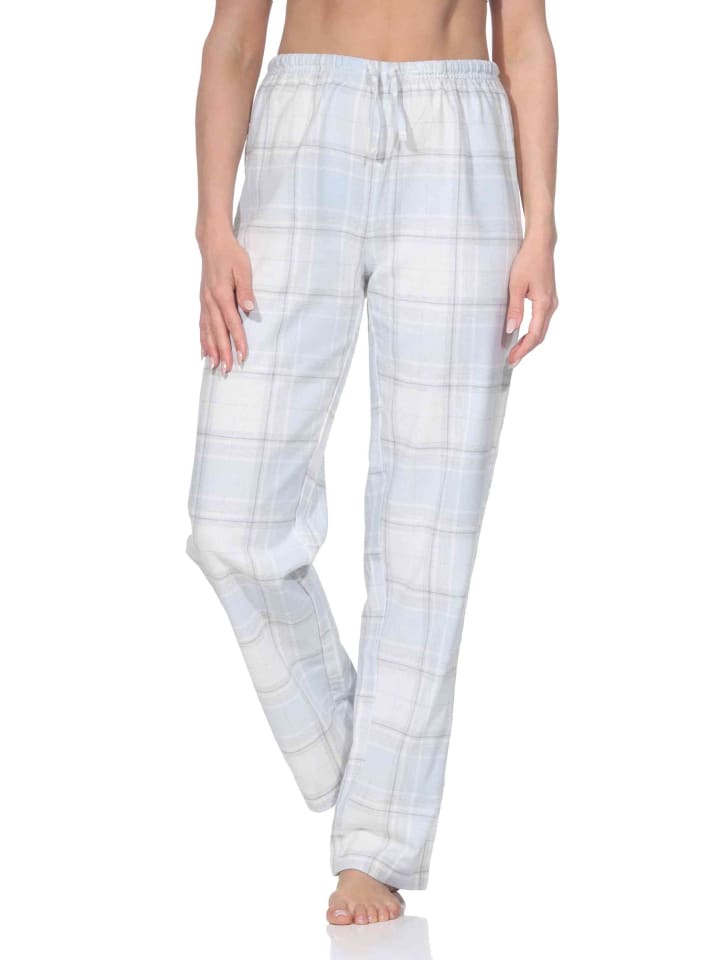 Пижамные штаны из фланели, клетчатые, светло-голубые NORMANN
Пижамные штаны из фланели, клетчатые, светло-голубые NORMANN