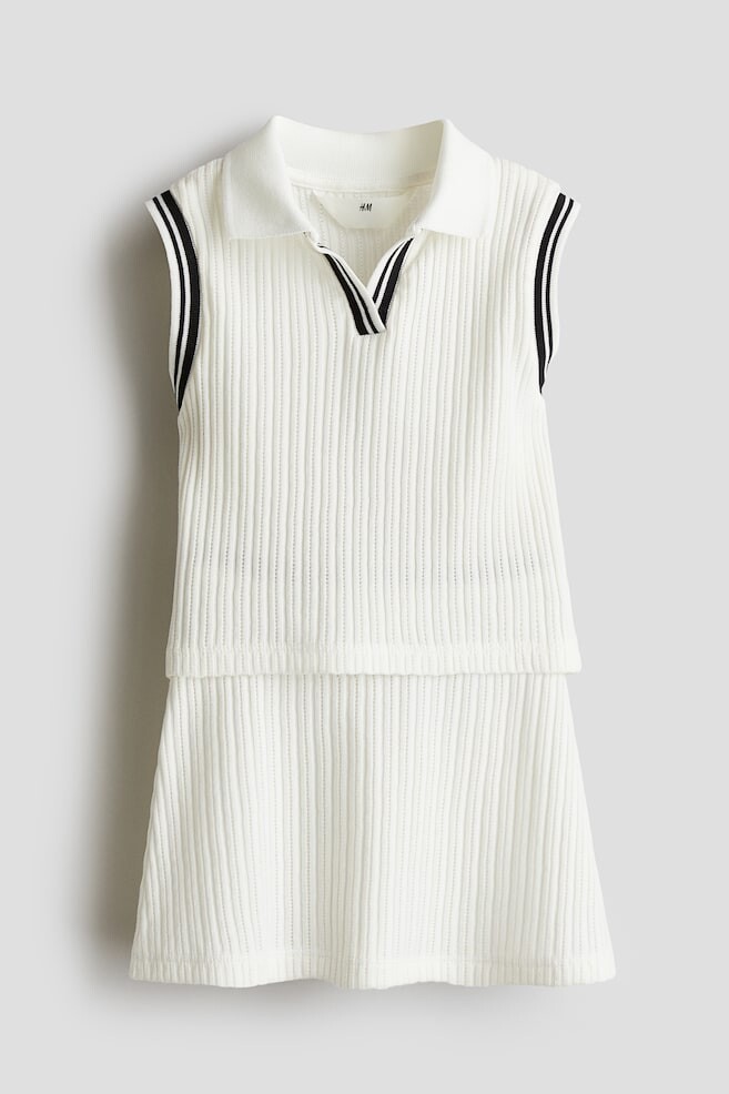 Костюм-Двойка из трикотажа в рубчик H&M, белый
Костюм-Двойка из трикотажа в рубчик H&M, белый