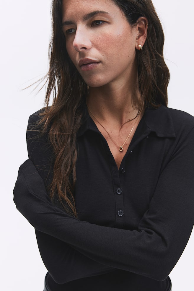 Рубашка-Поло из джерси H&M, черный
Рубашка-Поло из джерси H&M, черный