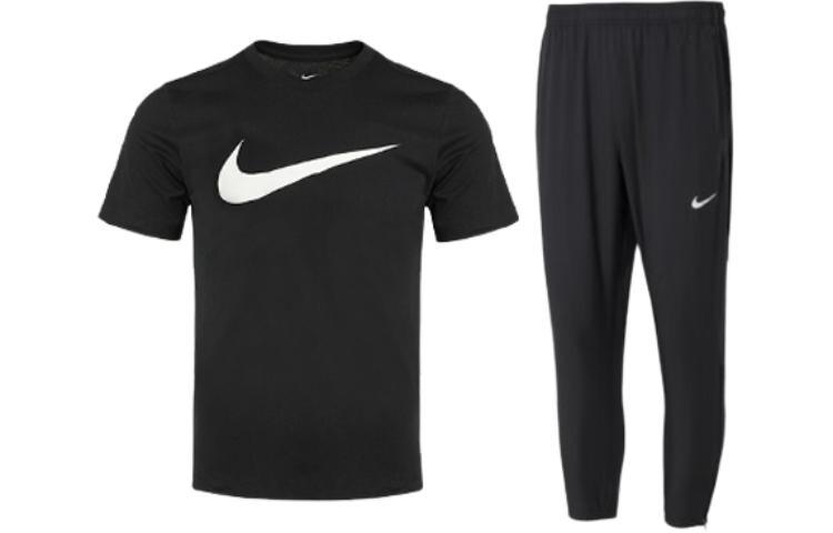 Повседневный спортивный мужской комплект, черный с короткими рукавами + черные брюки Nike, черный
Повседневный спортивный мужской комплект, черный с короткими рукавами + черные брюки Nike, черный