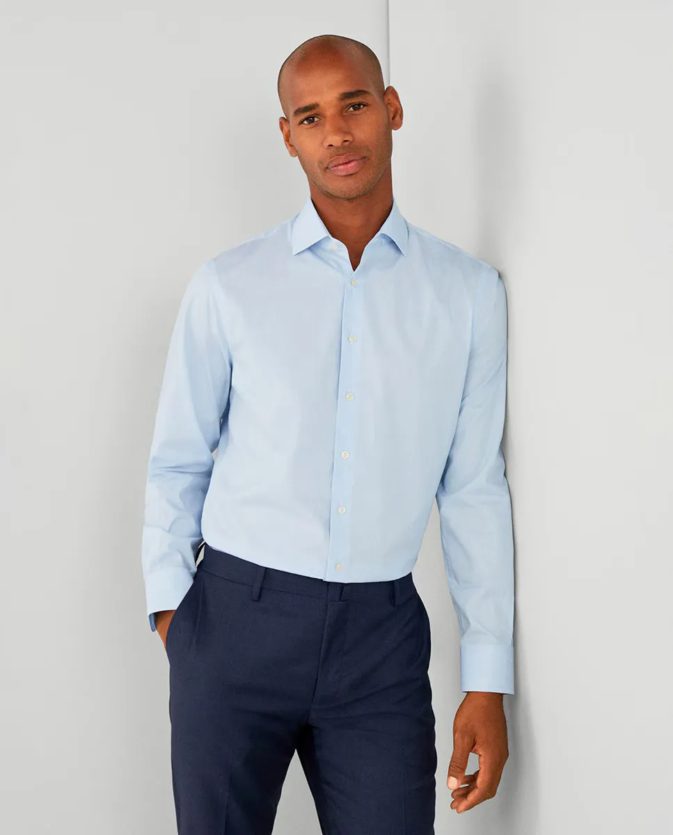 Мужская классическая рубашка в тонкую синюю мини-полоску больших размеров Hackett
Мужская классическая рубашка в тонкую синюю мини-полоску больших размеров Hackett