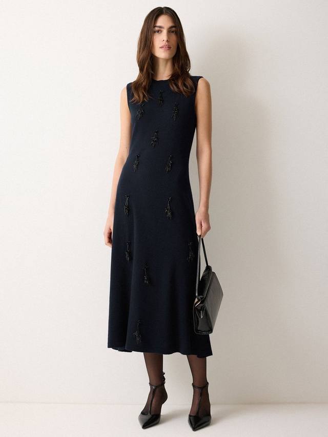 Платье миди из чистой шерсти с декоративными элементами Jigsaw, Navy
Платье миди из чистой шерсти с декоративными элементами Jigsaw, Navy