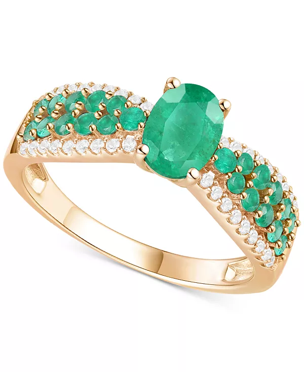 Кольцо овальной формы с драгоценными камнями (1-1/10 карата) и бриллиантами (1/5 карата) из 14-каратного золота Macy'S, emerald
Кольцо овальной формы с драгоценными камнями (1-1/10 карата) и бриллиантами (1/5 карата) из 14-каратного золота Macy'S, emerald