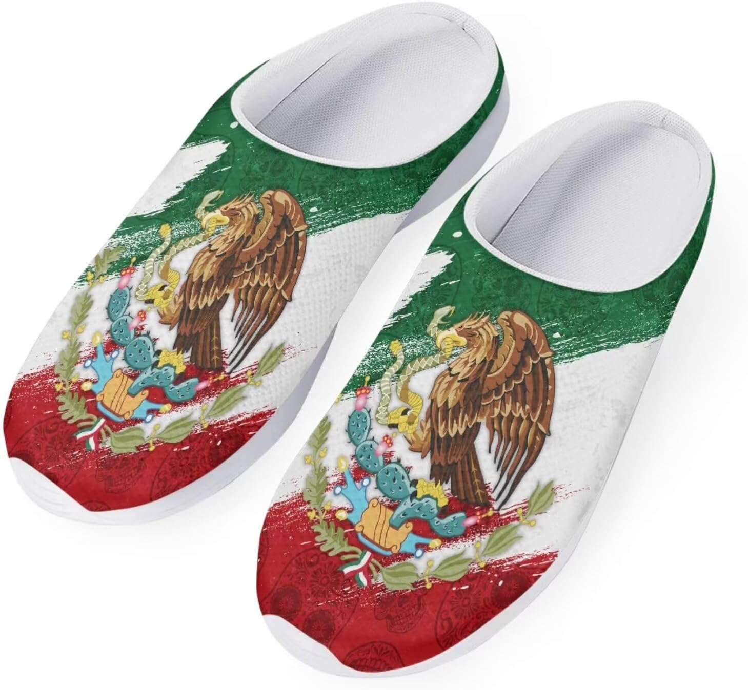 Forchrinse Южно-западные сандалии с арочной поддержкой для мужчин и женщин Navajo Aztec, тапочки-мюли для сада, прогулочные кроссовки для носки в помещении и на улице, Mexican Flag Eagle
Forchrinse Южно-западные сандалии с арочной поддержкой для мужчин и женщин Navajo Aztec, тапочки-мюли для сада, прогулочные кроссовки для носки в помещении и на улице, Mexican Flag Eagle