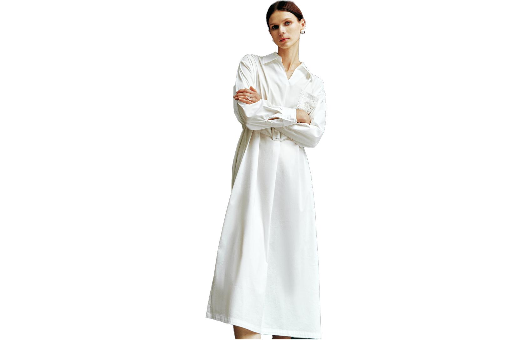 ELLE Белое осеннее платье с длинными рукавами для женщин
ELLE Белое осеннее платье с длинными рукавами для женщин