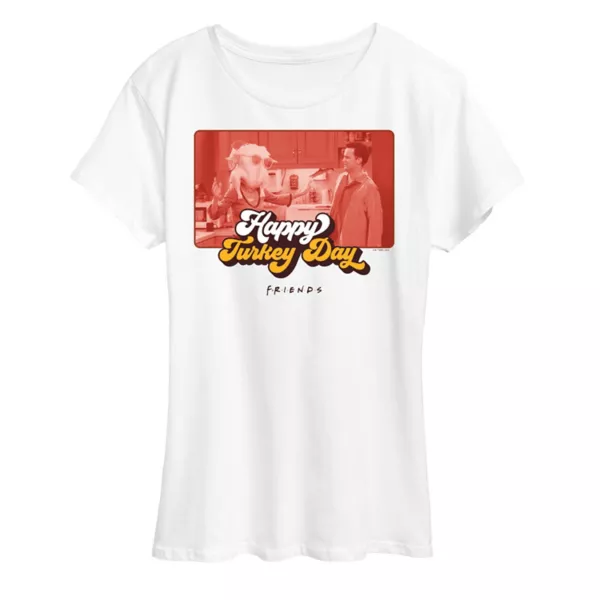 Футболка женская с принтом "День благодарения с друзьями" Friends Happy Turkey Day Licensed Character, белый
Футболка женская с принтом "День благодарения с друзьями" Friends Happy Turkey Day Licensed Character, белый