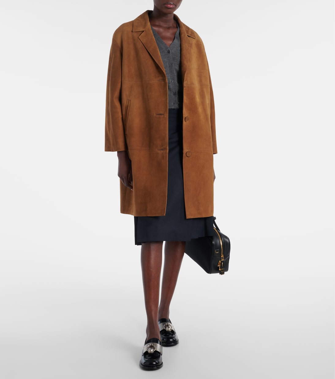 Замшевое пальто Prada, коричневый
Замшевое пальто Prada, коричневый