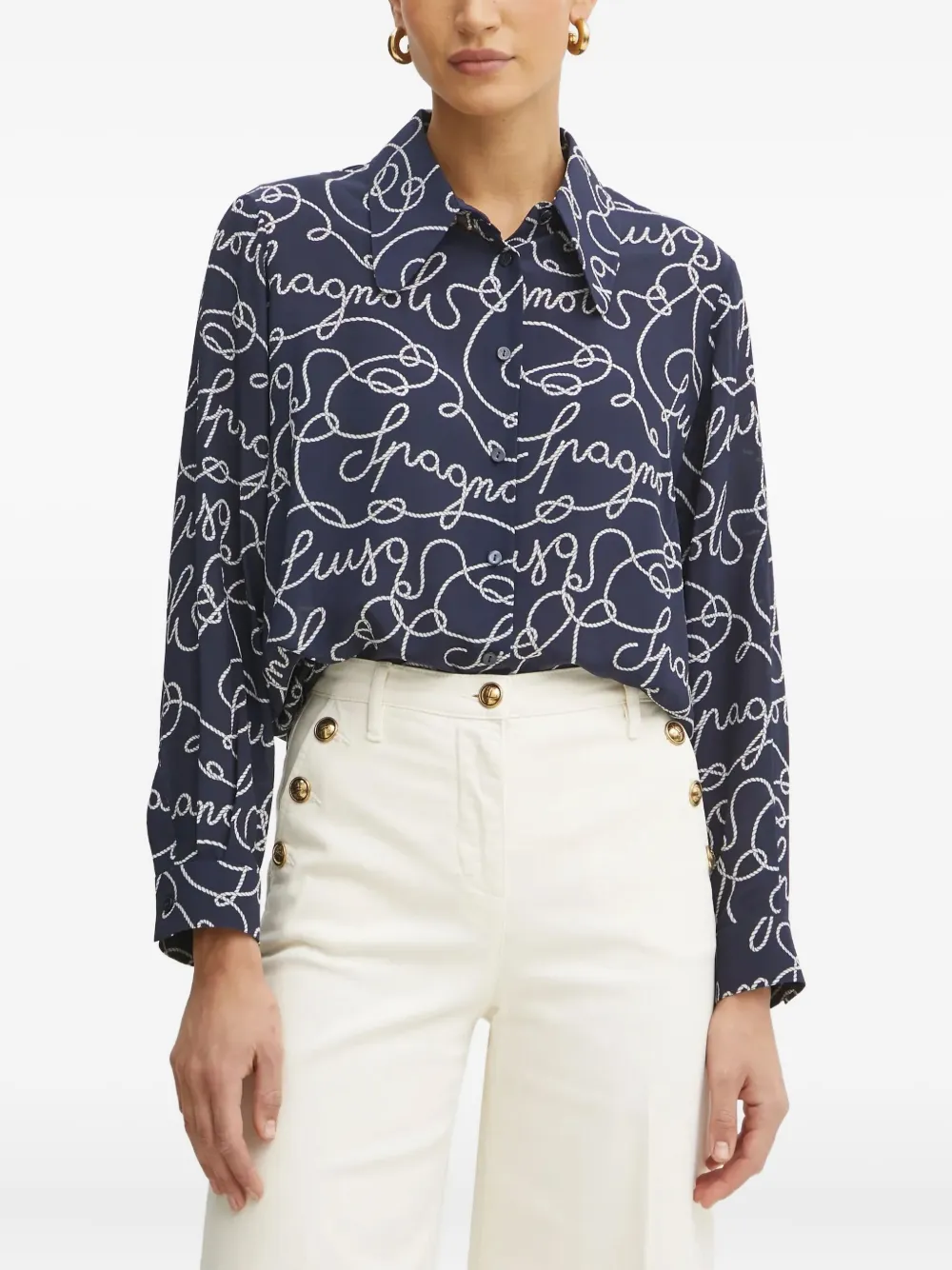 Рубашка с графическим принтом LUISA SPAGNOLI, синий
Рубашка с графическим принтом LUISA SPAGNOLI, синий