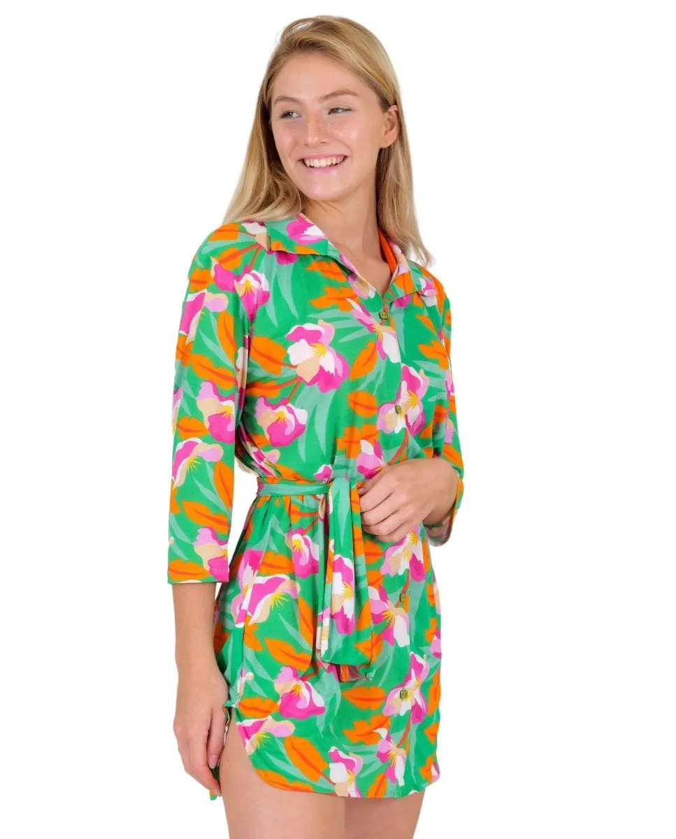 Пляжное платье-рубашка с поясом Río de Sol, зеленый
Пляжное платье-рубашка с поясом Río de Sol, зеленый
