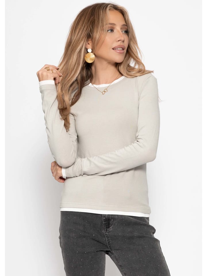 Рубашка с длинными рукавами и контрастными вставками серо-коричневого цвета SASSYCLASSY
Рубашка с длинными рукавами и контрастными вставками серо-коричневого цвета SASSYCLASSY