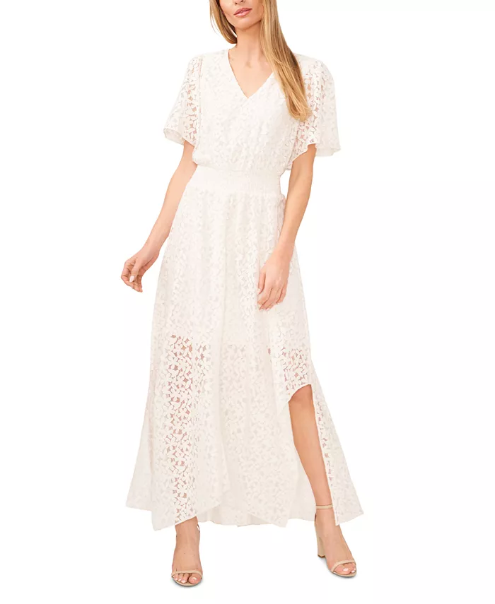Женское кружевное платье макси с рукавами-крылышками, V-образным вырезом и присборенной талией CeCe, слоновая кость/кремовый
Женское кружевное платье макси с рукавами-крылышками, V-образным вырезом и присборенной талией CeCe, слоновая кость/кремовый