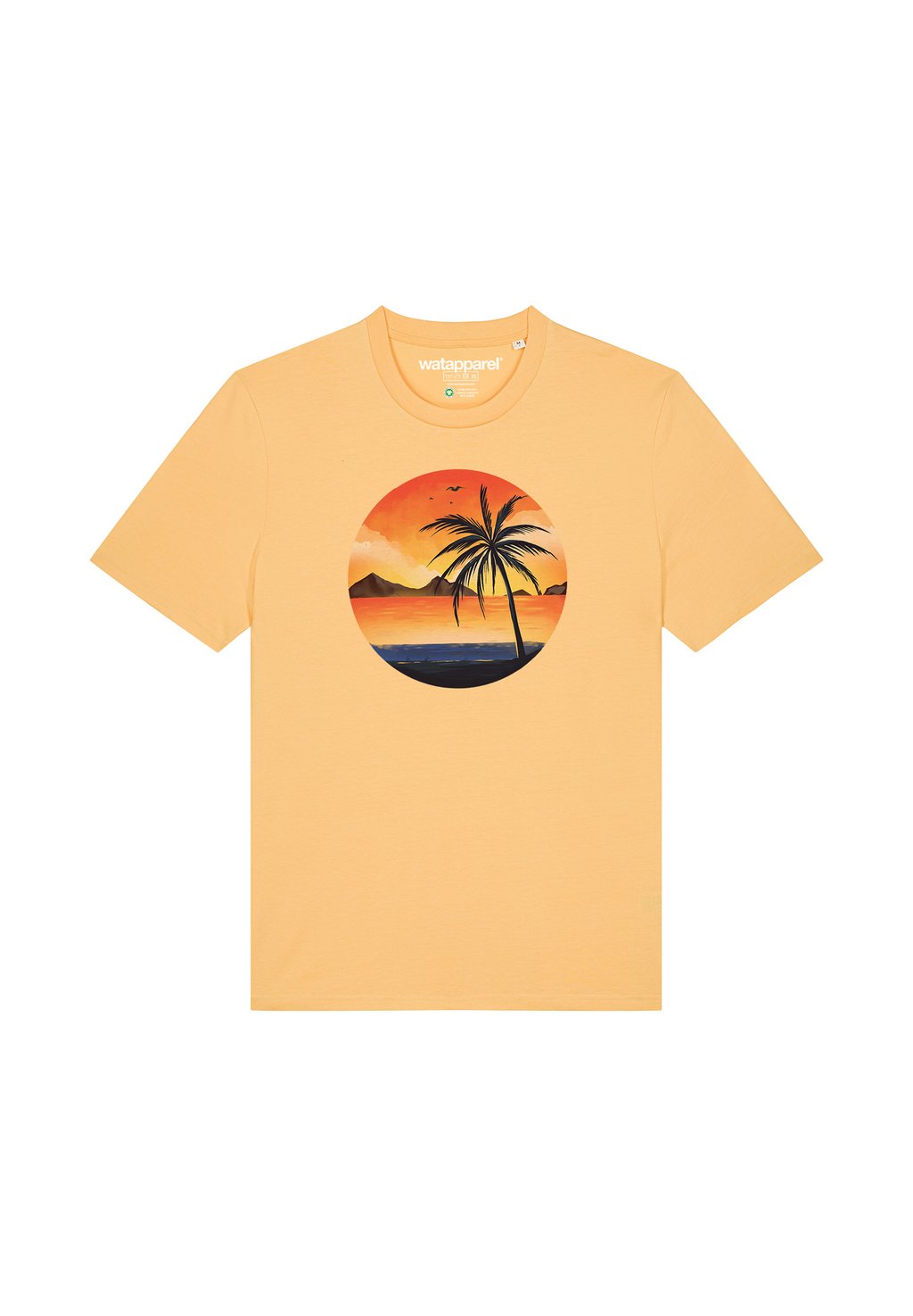 Футболка с принтом SUNSET ON PALM watapparel, желтый 
Футболка с принтом SUNSET ON PALM watapparel, желтый