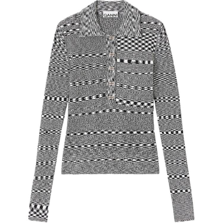 Топ Space dye Check Polo Neck Top GANNI, серый
Топ Space dye Check Polo Neck Top GANNI, серый