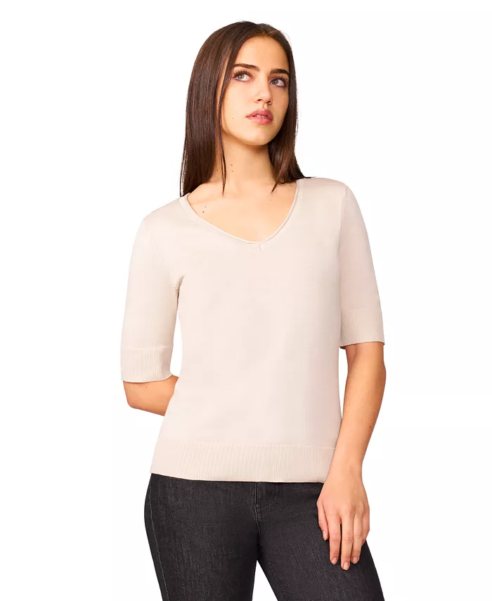 Укороченный свитер с V-образным вырезом и закатанными рукавами 3/4 Melissa Paige, серый
Укороченный свитер с V-образным вырезом и закатанными рукавами 3/4 Melissa Paige, серый