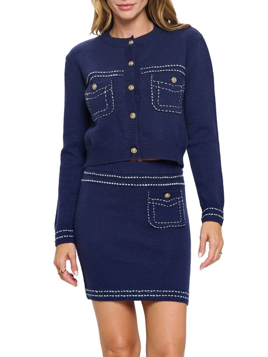 Комплект из 2 предметов: кардиган с декоративной отделкой и мини-юбка Renee C., темно-синий
Комплект из 2 предметов: кардиган с декоративной отделкой и мини-юбка Renee C., темно-синий