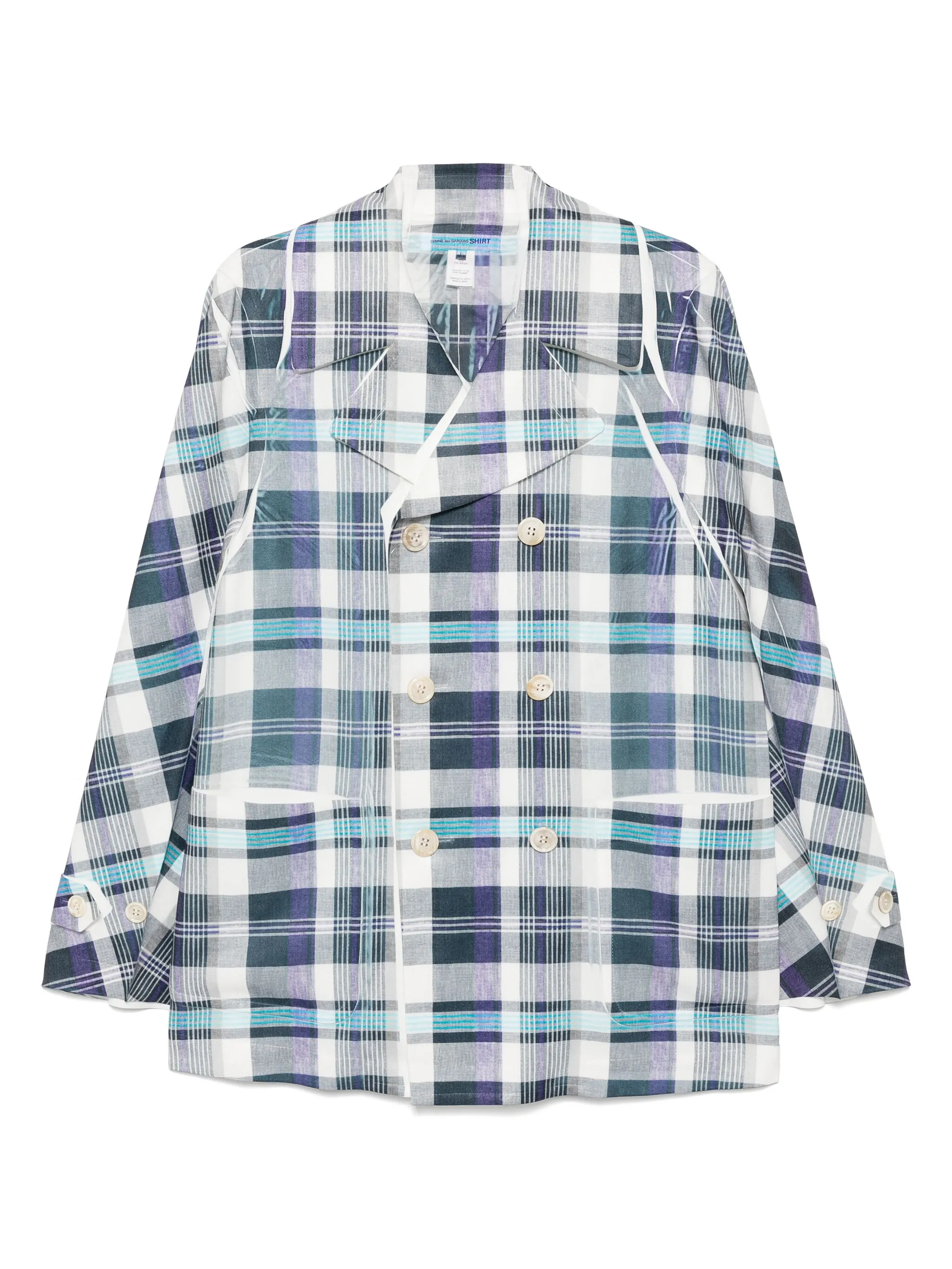 Двубортный пиджак в клетку Comme Des Garçons Shirt, васильковый
Двубортный пиджак в клетку Comme Des Garçons Shirt, васильковый