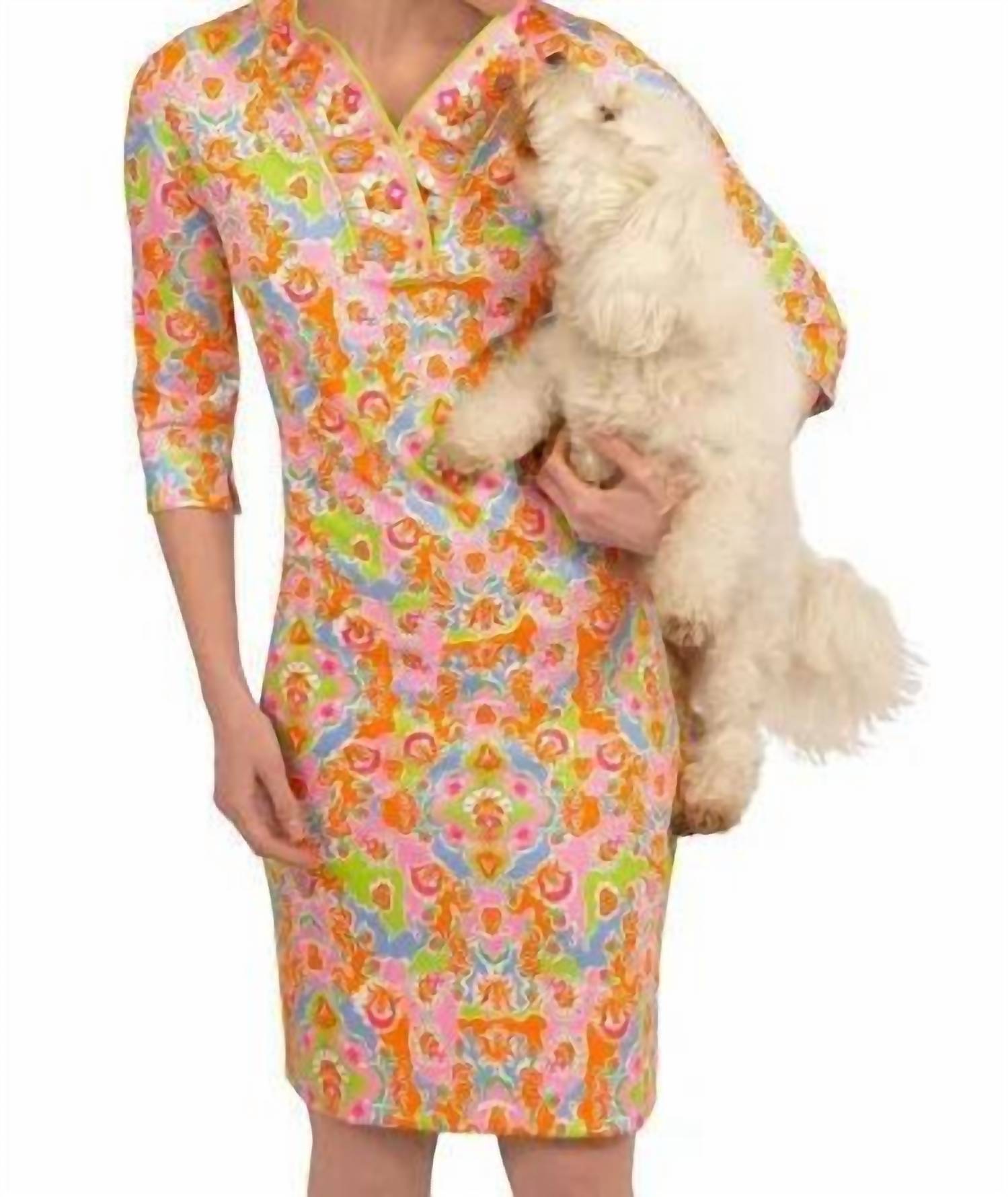 Платье из джерси с воротником-стойкой в цвете лайм/розовый GRETCHEN SCOTT
Платье из джерси с воротником-стойкой в цвете лайм/розовый GRETCHEN SCOTT