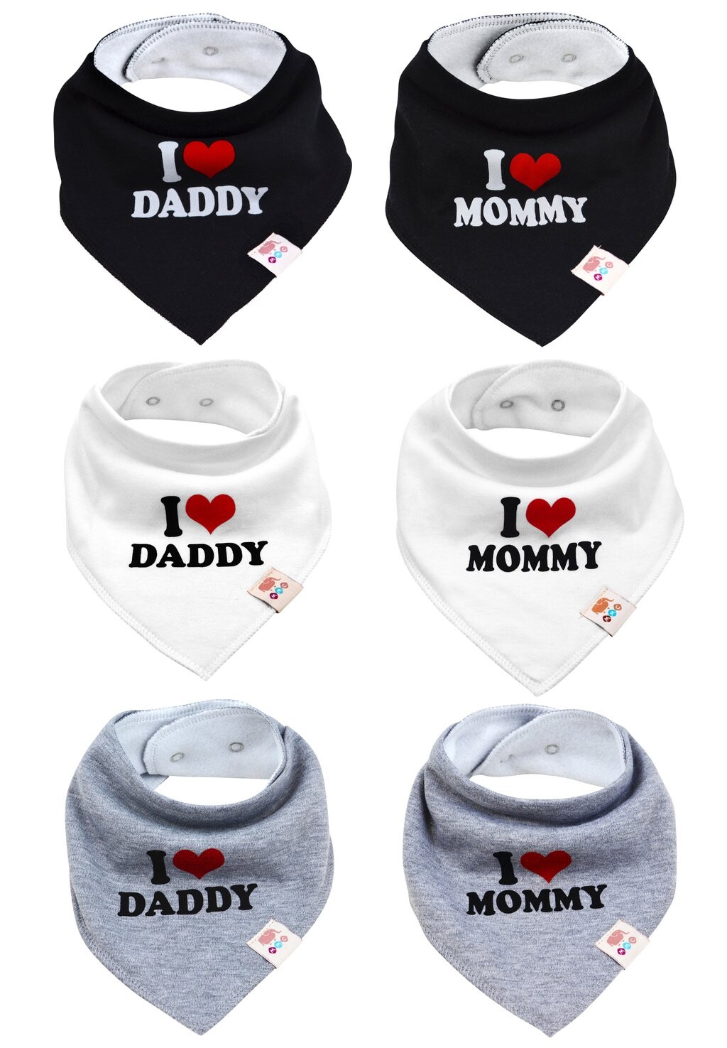Нагрудники 6 PACK I LOVE MOMMY DADDY M.M.C., цвет unisex set
Нагрудники 6 PACK I LOVE MOMMY DADDY M.M.C., цвет unisex set