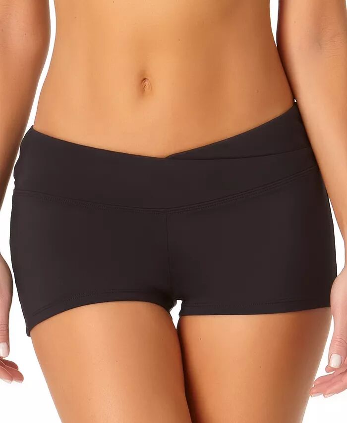 Женские плавки бикини с короткими чашечками и перекручиванием спереди Anne Cole, черный 
Женские плавки бикини с короткими чашечками и перекручиванием спереди Anne Cole, черный