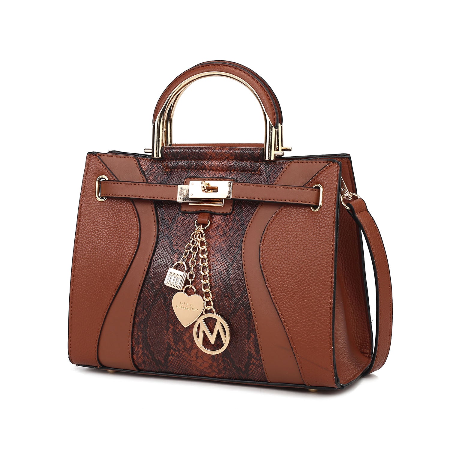 Женская сумка-портфель из веганской кожи с тиснением под кожу змеи Cassia от Mia K MKF, коричневый
Женская сумка-портфель из веганской кожи с тиснением под кожу змеи Cassia от Mia K MKF, коричневый