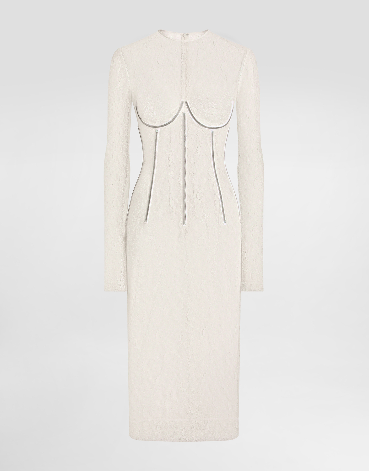 Кружевное платье миди с корсетным декором Dolce & Gabbana, белый
Кружевное платье миди с корсетным декором Dolce & Gabbana, белый