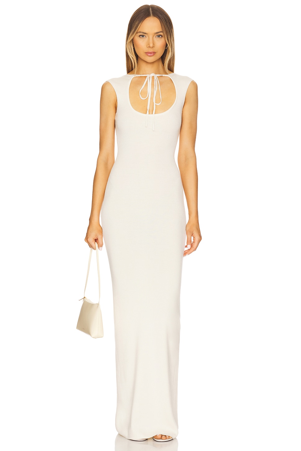 Макси-платье с вырезами и завязками Aya Muse, off white 
Макси-платье с вырезами и завязками Aya Muse, off white