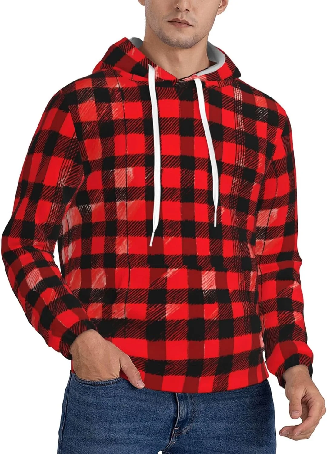 Мужская мягкая флисовая толстовка с капюшоном и кенгуру, клетчатый принт красный и черный bmnaswt
Мужская мягкая флисовая толстовка с капюшоном и кенгуру, клетчатый принт красный и черный bmnaswt