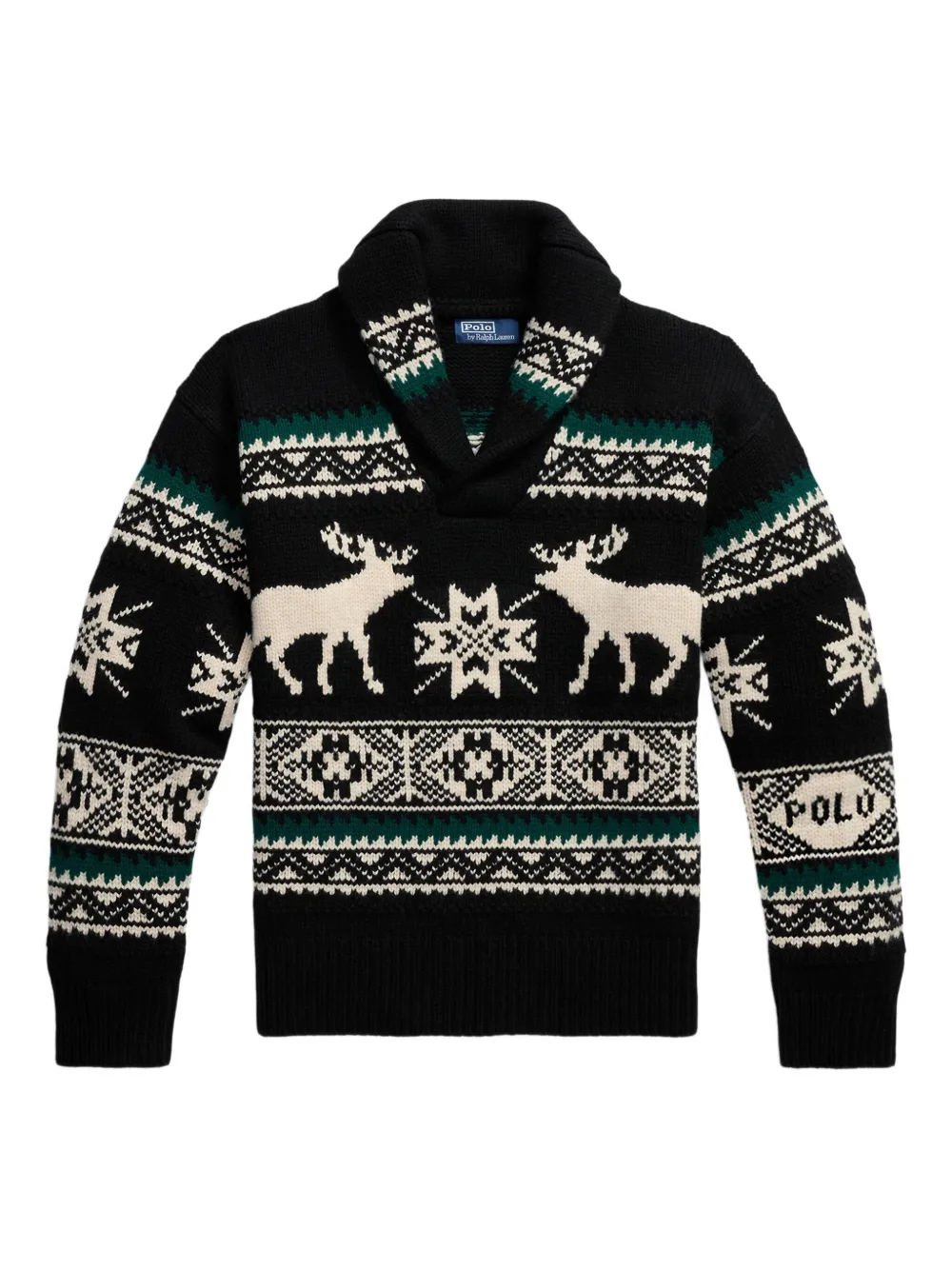 Вязаное изделие с узором и шалевым воротником Polo Ralph Lauren, черный
Вязаное изделие с узором и шалевым воротником Polo Ralph Lauren, черный