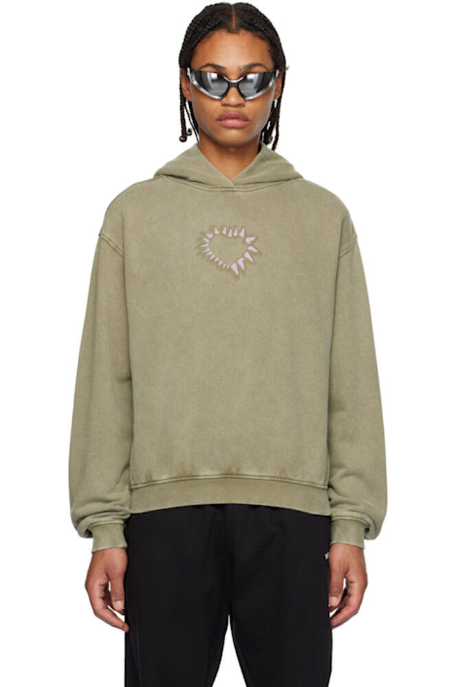 Толстовка с капюшоном цвета хаки с принтом We11done
Толстовка с капюшоном цвета хаки с принтом We11done