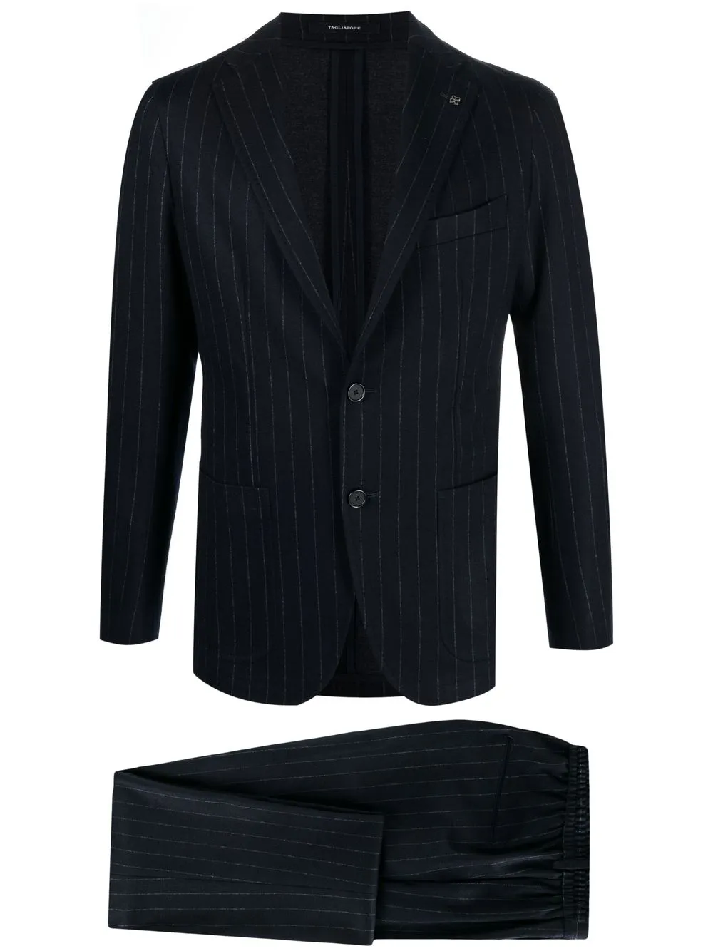 Полосатый костюм с однобортным пиджаком Tagliatore, синий
Полосатый костюм с однобортным пиджаком Tagliatore, синий
