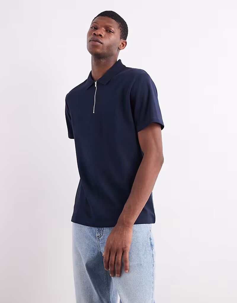 Плотная рубашка-поло на молнии breathMAX из темно-синего хлопкового микса Asos Design
Плотная рубашка-поло на молнии breathMAX из темно-синего хлопкового микса Asos Design