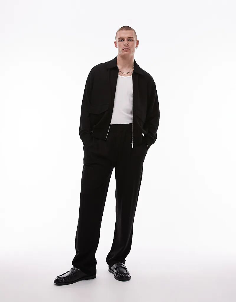 Джоггеры прямого кроя из твила черного цвета Topman
Джоггеры прямого кроя из твила черного цвета Topman