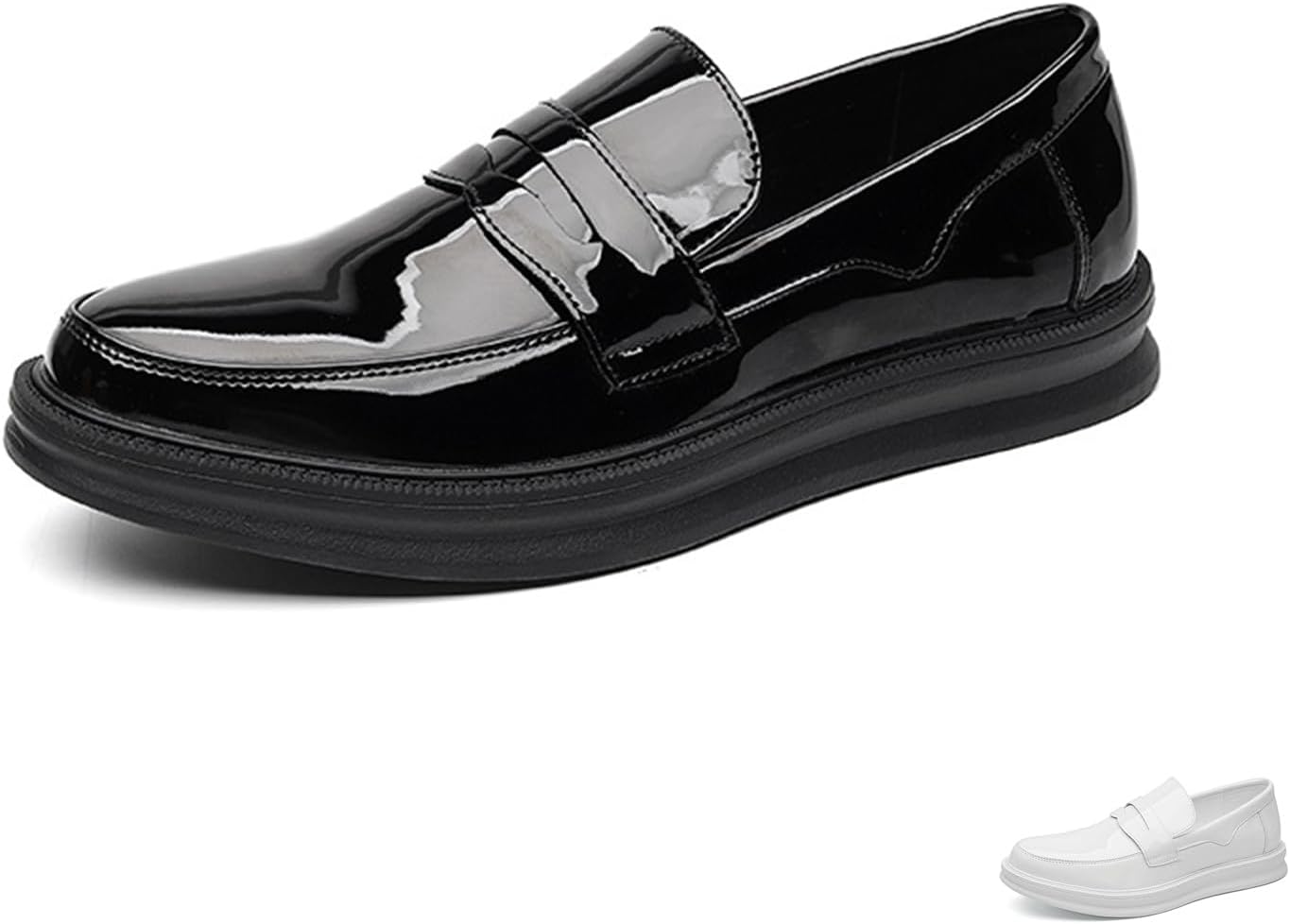 Мужские лоферы Zeberfi из лаковой кожи на платформе, без шнурков, модные, с круглым носком, низкие, нескользящие, деловые и формальные роскошные туфли, черный
Мужские лоферы Zeberfi из лаковой кожи на платформе, без шнурков, модные, с круглым носком, низкие, нескользящие, деловые и формальные роскошные туфли, черный