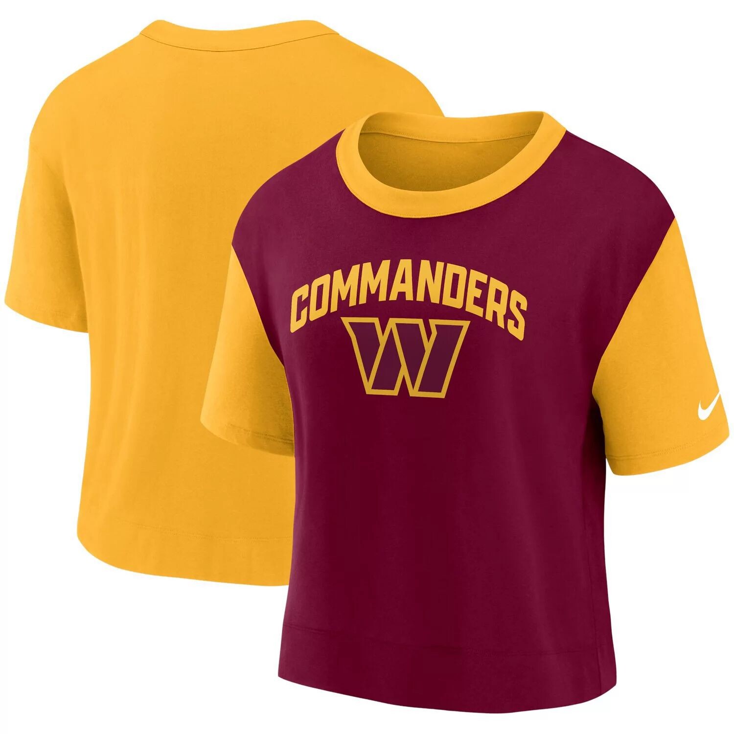 Женская модная футболка с высокими бедрами Nike Gold/Burgundy Washington Commanders Nike
Женская модная футболка с высокими бедрами Nike Gold/Burgundy Washington Commanders Nike