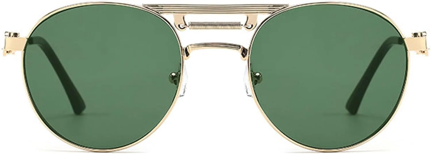 Солнцезащитные очки Willochra Fashion Round Pilot для мужчин и женщин, с двойной перемычкой, металлическим винтажным градиентом, защита от ультрафиолета UV400, C10
Солнцезащитные очки Willochra Fashion Round Pilot для мужчин и женщин, с двойной перемычкой, металлическим винтажным градиентом, защита от ультрафиолета UV400, C10