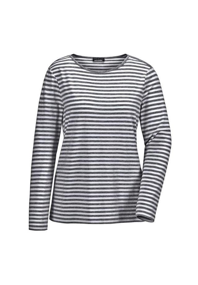 Короткий размер: полосатая рубашка с вырезом-лодочкой Goldner, мультиколор
Короткий размер: полосатая рубашка с вырезом-лодочкой Goldner, мультиколор