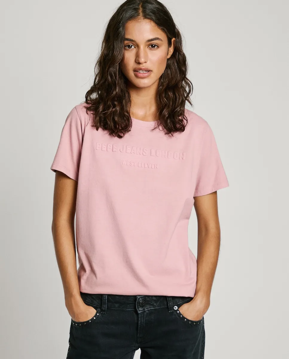 Женская футболка с коротким рукавом и рельефным логотипом Pepe Jeans, розовый
Женская футболка с коротким рукавом и рельефным логотипом Pepe Jeans, розовый