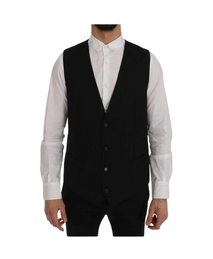 Полосатый шерстяной жилет с застежкой на пуговицы. Dolce & Gabbana, черный
Полосатый шерстяной жилет с застежкой на пуговицы. Dolce & Gabbana, черный