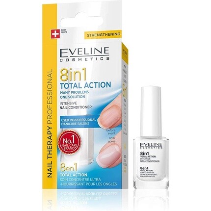 Nail Therapy Professional 8In1 Total Action Концентрированная укрепляющая и укрепляющая сыворотка для ногтей 12 мл, Eveline Cosmetics
Nail Therapy Professional 8In1 Total Action Концентрированная укрепляющая и укрепляющая сыворотка для ногтей 12 мл, Eveline Cosmetics
