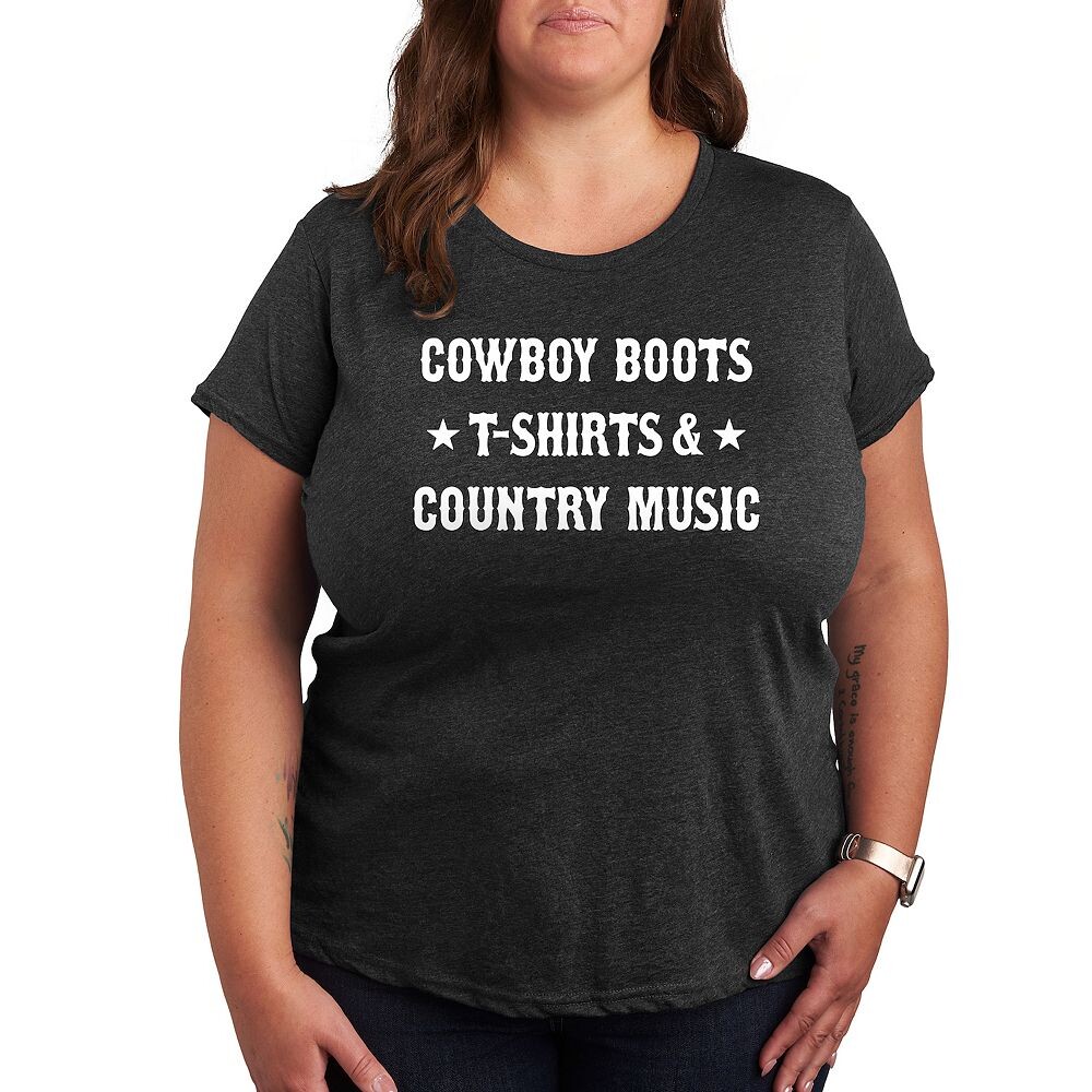 Плюс ковбойские сапоги и футболка с музыкальным рисунком, цвет Heather Charcoal
Плюс ковбойские сапоги и футболка с музыкальным рисунком, цвет Heather Charcoal