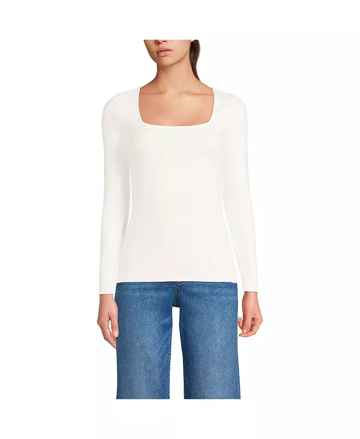 Женская футболка с длинным рукавом и квадратным вырезом Lands' End, белый
Женская футболка с длинным рукавом и квадратным вырезом Lands' End, белый