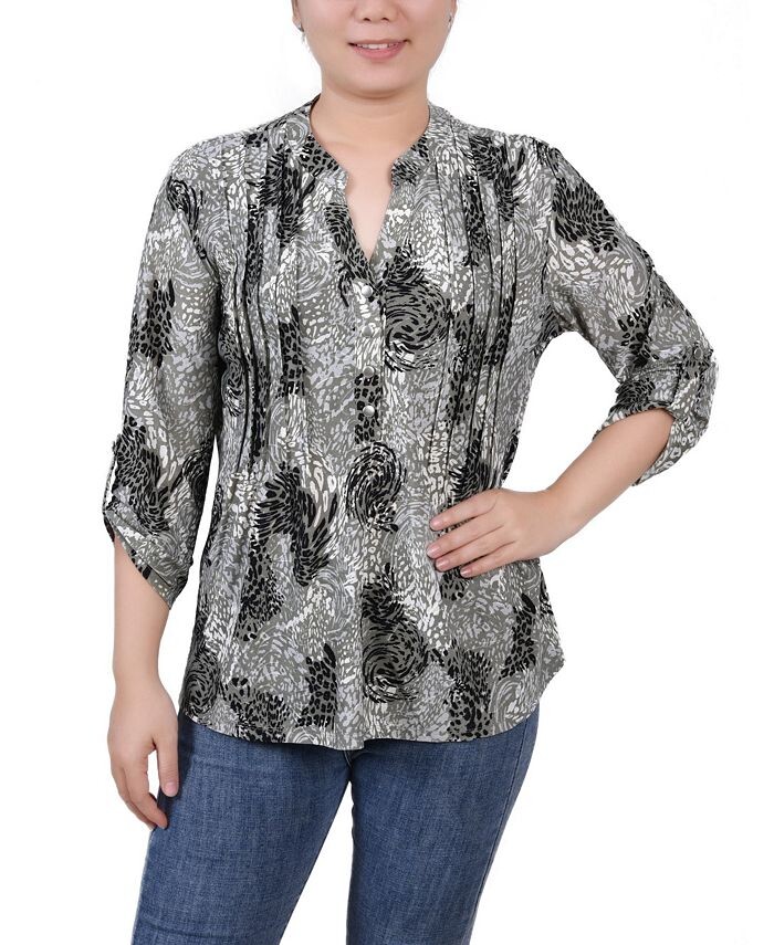 Миниатюрный топ с защипами и принтом на рукавах 3/4 NY Collection, цвет Shadow Black Animal
Миниатюрный топ с защипами и принтом на рукавах 3/4 NY Collection, цвет Shadow Black Animal