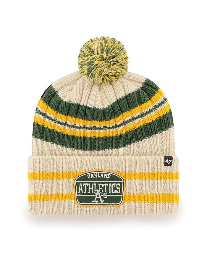 Мужская вязаная шапка с манжетами и помпоном Natural Oakland Athletics Home Patch '47 Brand
Мужская вязаная шапка с манжетами и помпоном Natural Oakland Athletics Home Patch '47 Brand