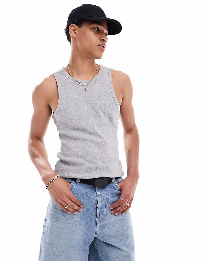 Майка Pull&Bear в рубчик серого цвета
Майка Pull&Bear в рубчик серого цвета