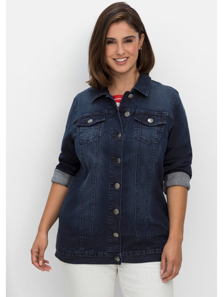 Зимняя куртка sheego, темно-синий деним
Зимняя куртка sheego, темно-синий деним