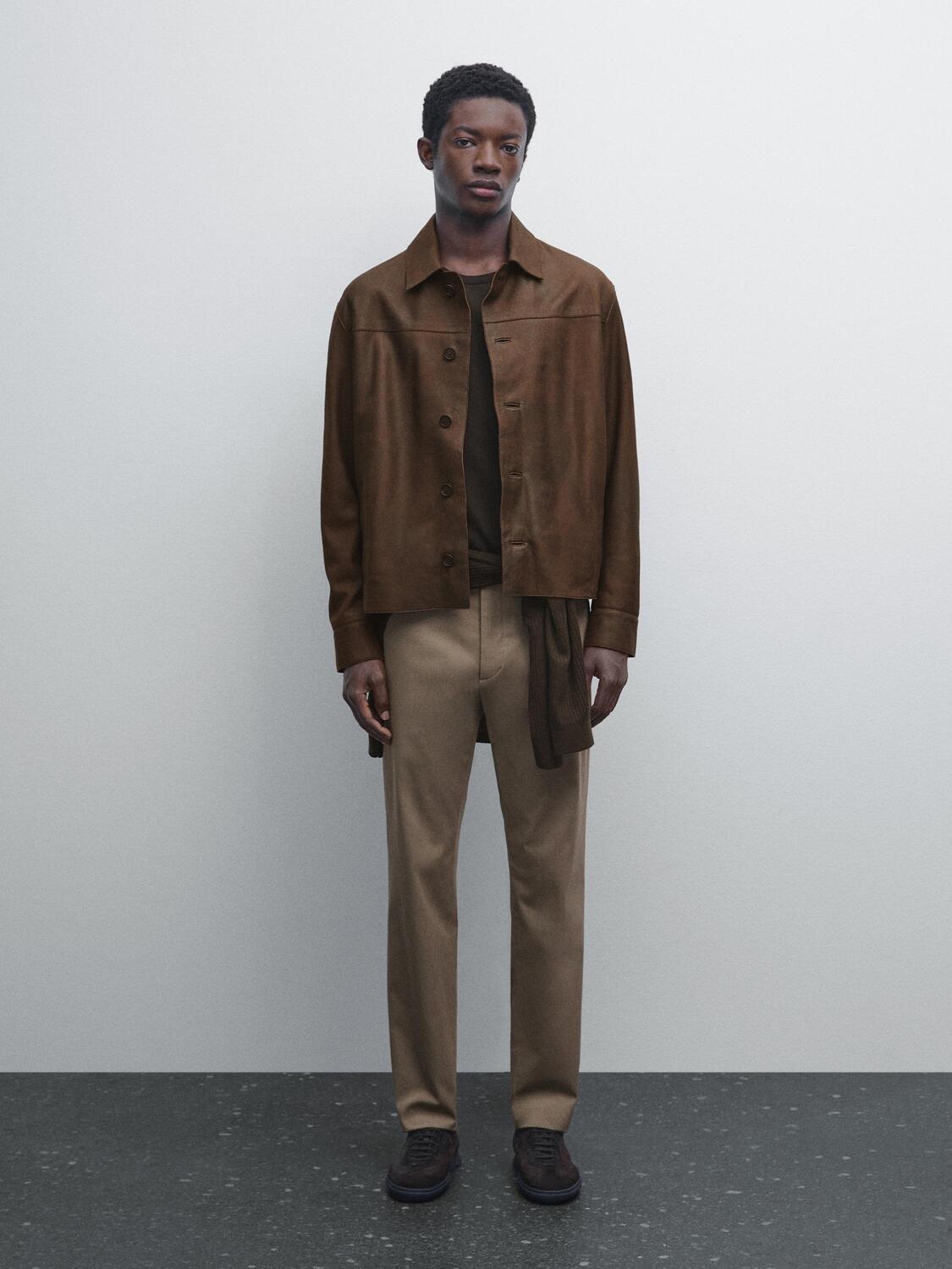 Узкие брюки из хлопковой смесовой ткани Massimo Dutti, хаки
Узкие брюки из хлопковой смесовой ткани Massimo Dutti, хаки