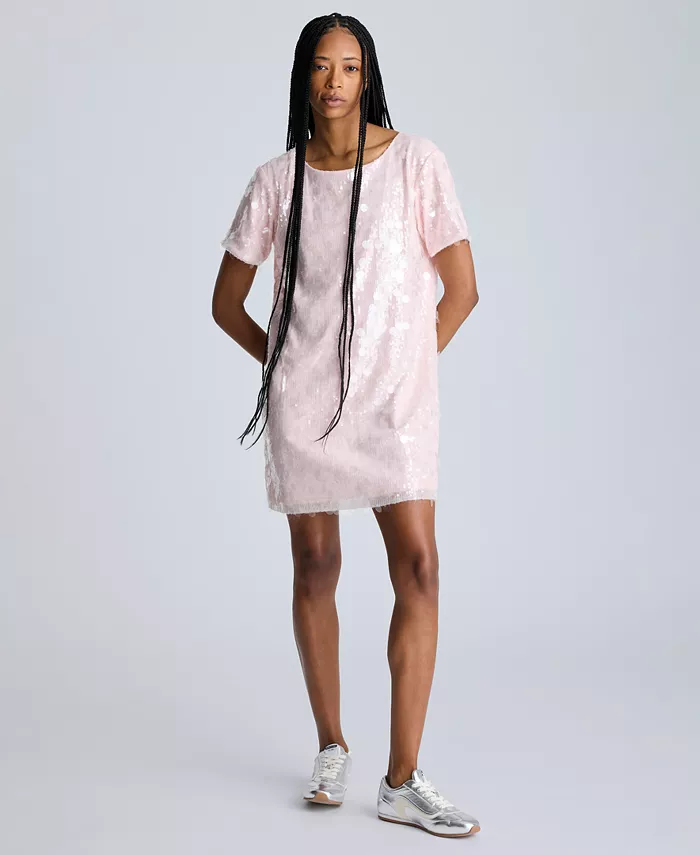 Женское платье-футболка с пайетками Kenneth Cole, розовый
Женское платье-футболка с пайетками Kenneth Cole, розовый