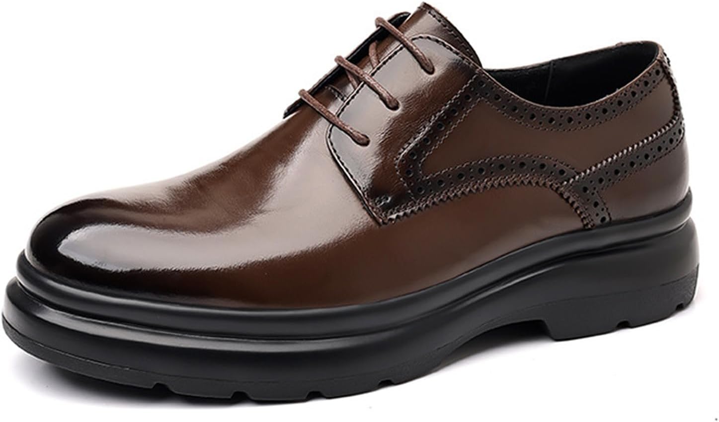 Мужские кожаные оксфорды с шнуровкой, дышащие, стильные с круглым носком, мягкой массивной подошвой, легкие, для делового и повседневного ношения Tznbgge, коричневый
Мужские кожаные оксфорды с шнуровкой, дышащие, стильные с круглым носком, мягкой массивной подошвой, легкие, для делового и повседневного ношения Tznbgge, коричневый